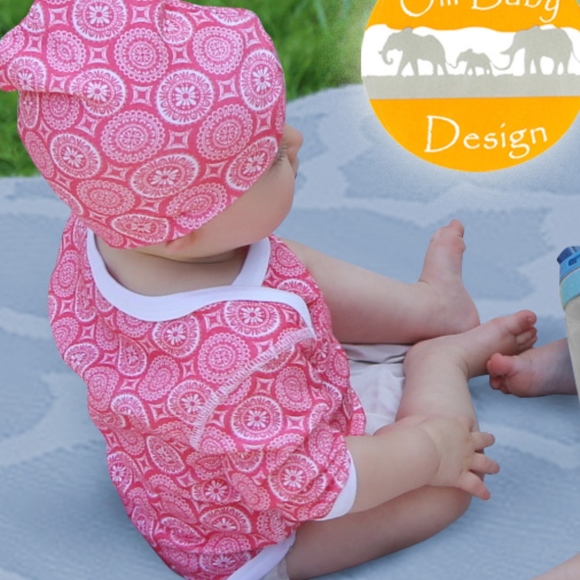 Organic Baby Onesie ~ Pink Indian Print - Picture 1 of 5